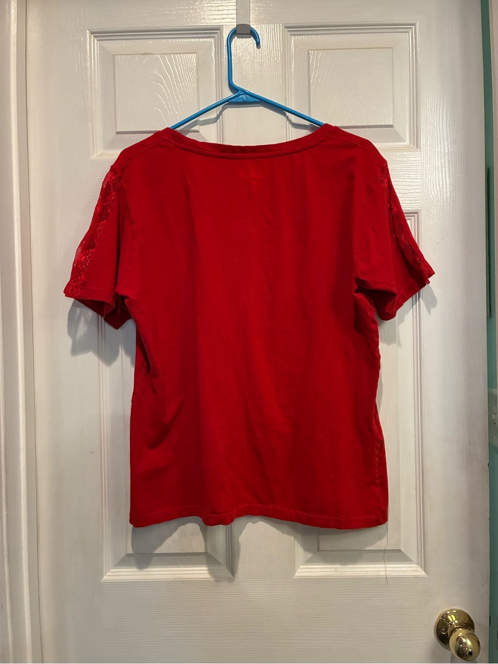Louisville Cardinals Red Women's Tee with Lace Sleeves - Picture 8 of 8